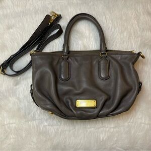 Marc Jacobs Cllassic Q Fran Gray Leather Satchel